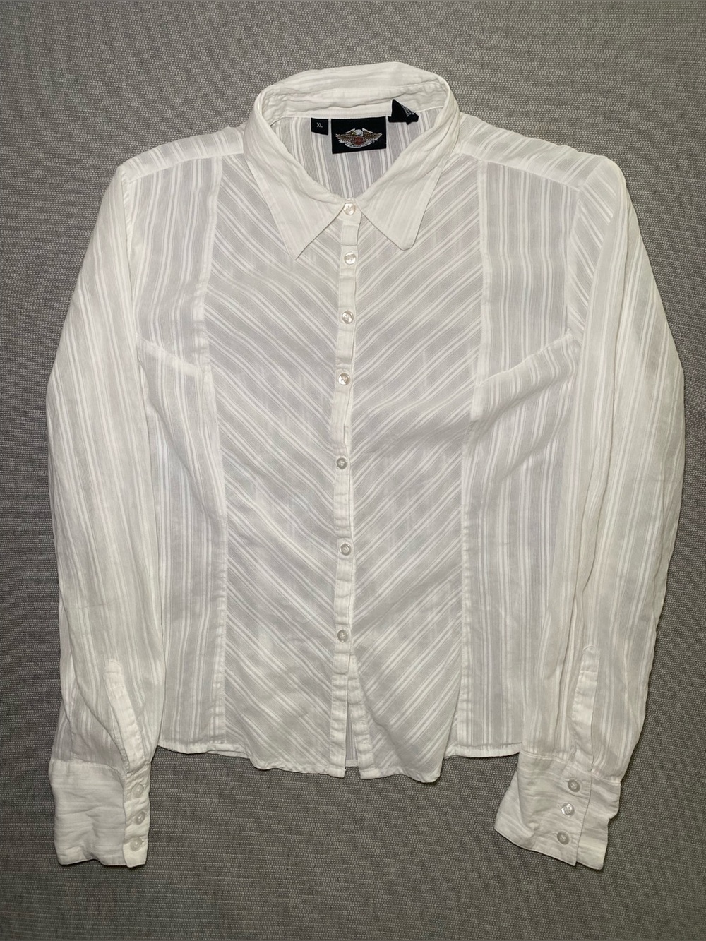 Harley Davidson Vtg2006 Embroidered Long Sleeve Women's ButtonDown Shirt Size XL